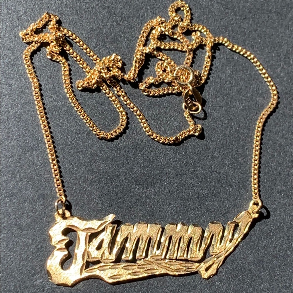 14k gold Tammy nameplate necklace